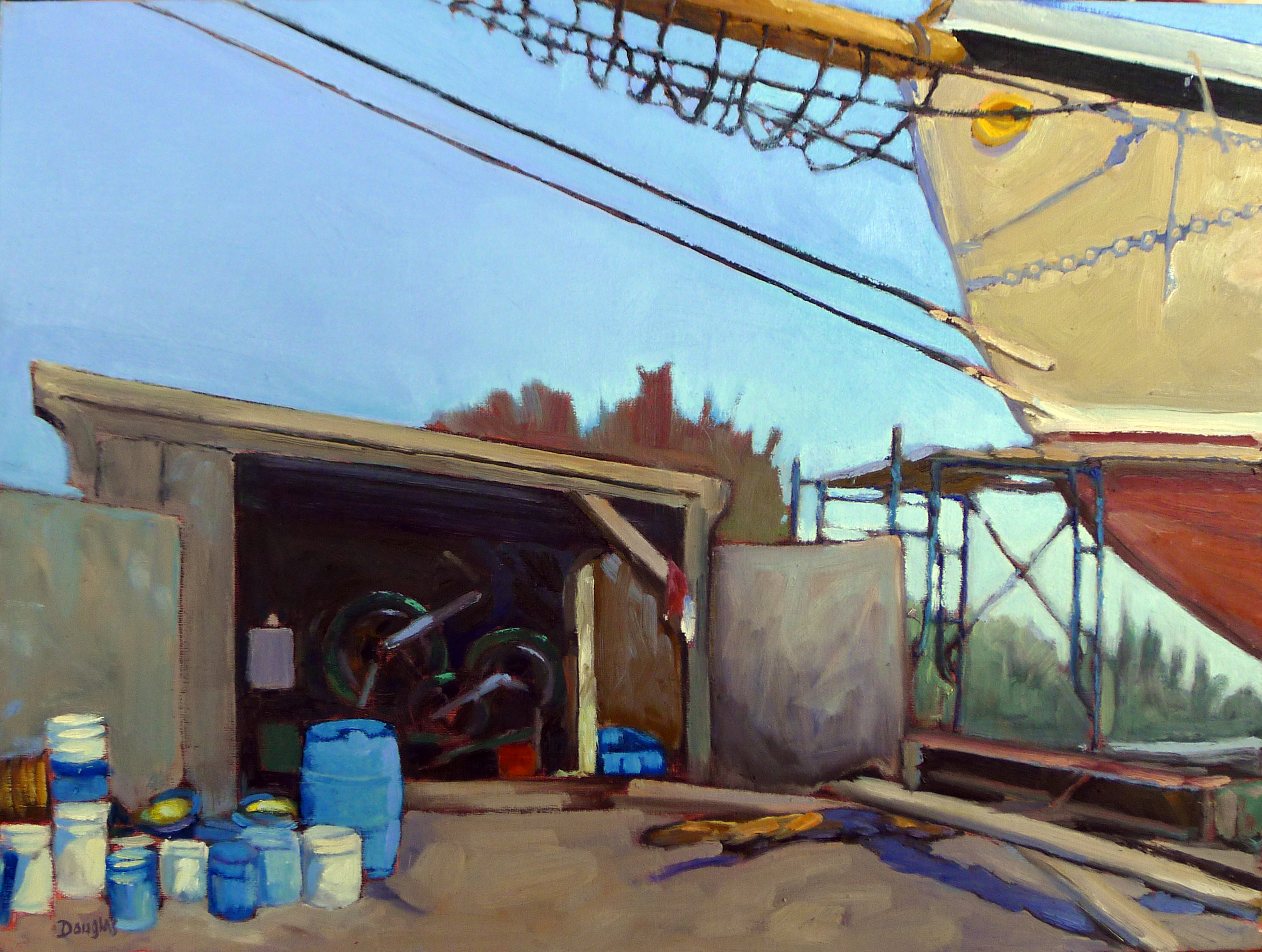 American Eagle in Dry Dock, plein air, 12X16, oil on canvasboard, $1159 unframed.