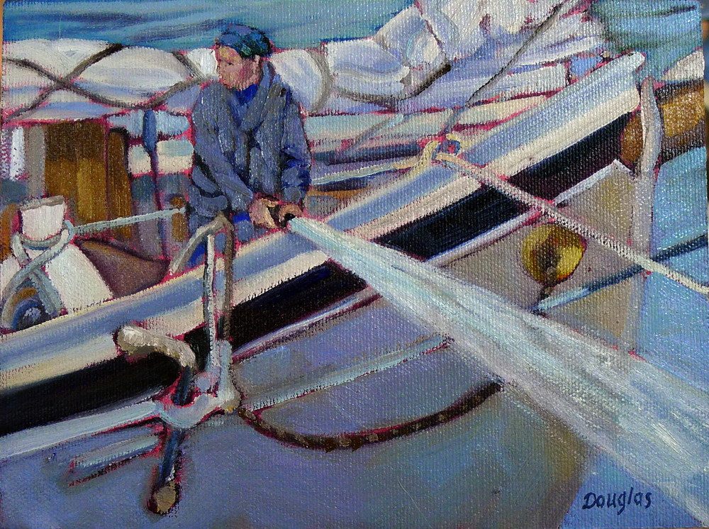 Coast Guard Inspection, oil on archival canvasboard, $435 framed includes shipping and handling in continental US.
