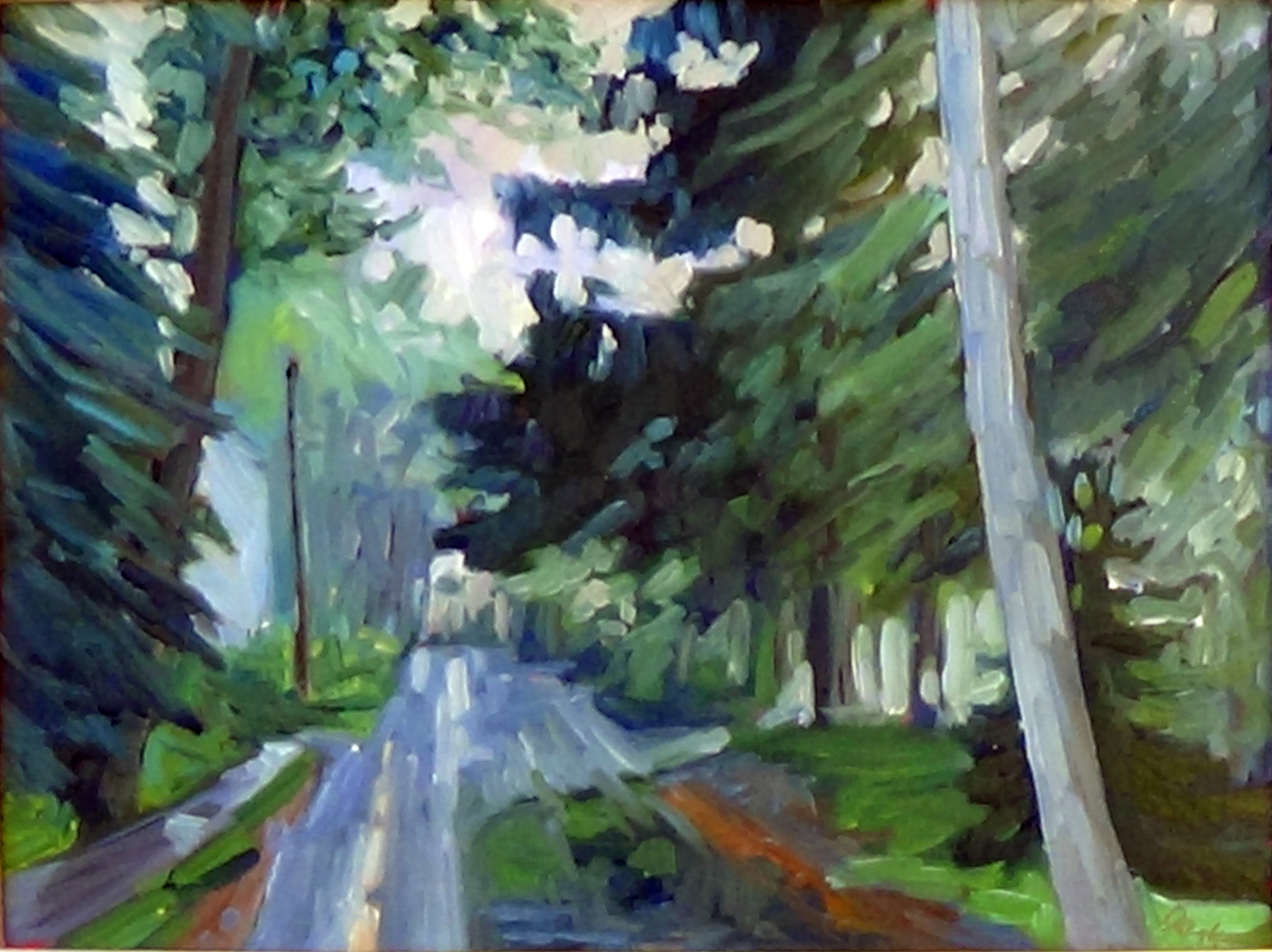 "Sometimes It Rains," oil on canvasboard, private collection.