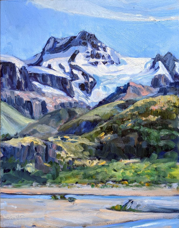 Glaciar Cagliero from Rio Electrico, 12X16, $1159 unframed, available.