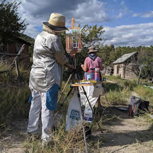 Linda DeLorey, another old friend, painting in beautiful Pecos.