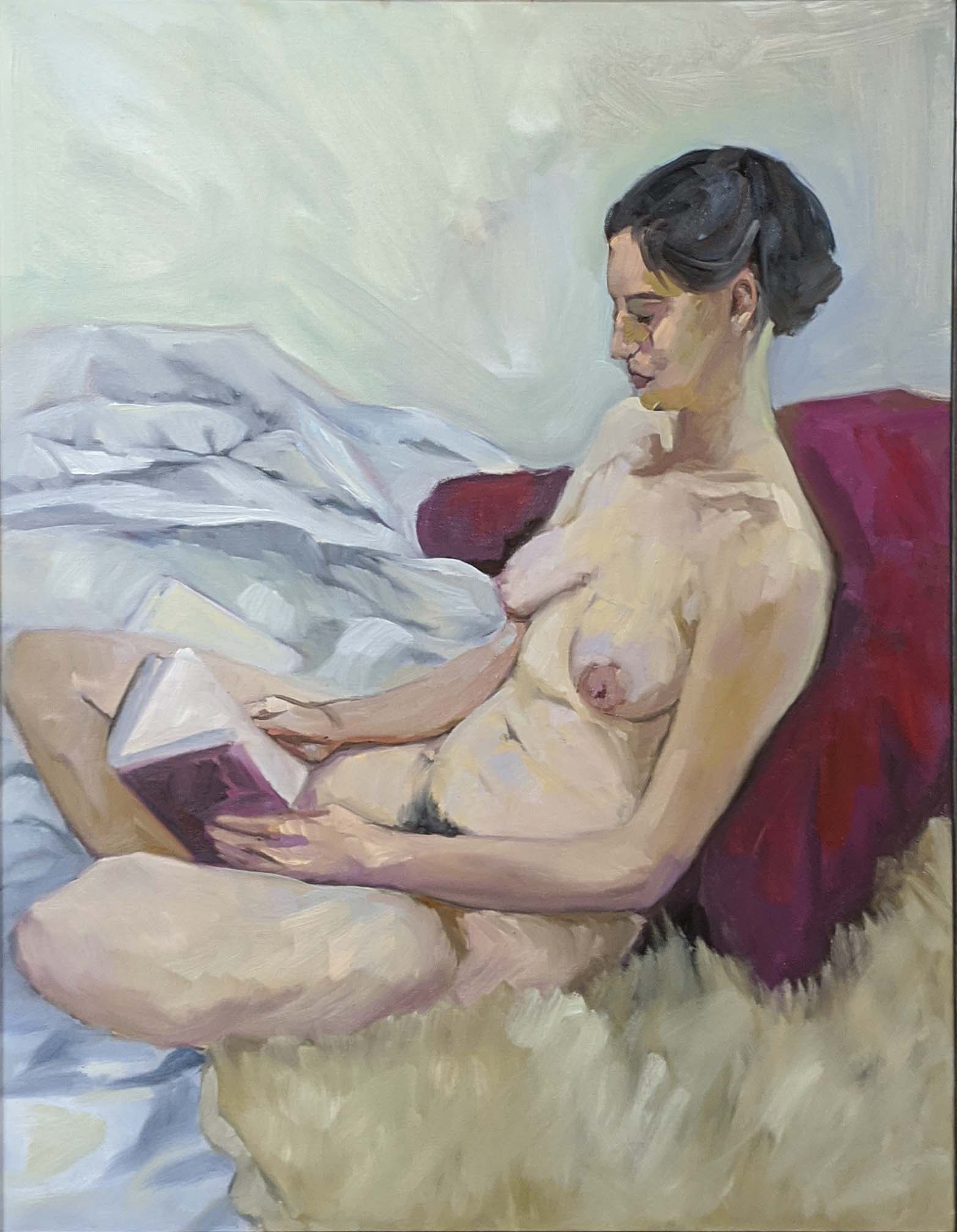 Michelle Reading, oil on linen, 24X30, $3,478.00 framed, includes shipping and handling in continental US.