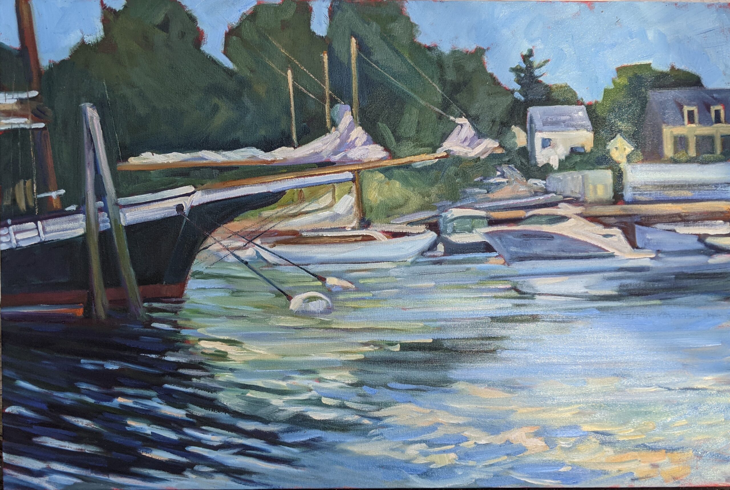 Camden Harbor, Midsummer, oil on canvas, 24X36 $3188 includes shipping in continental US.