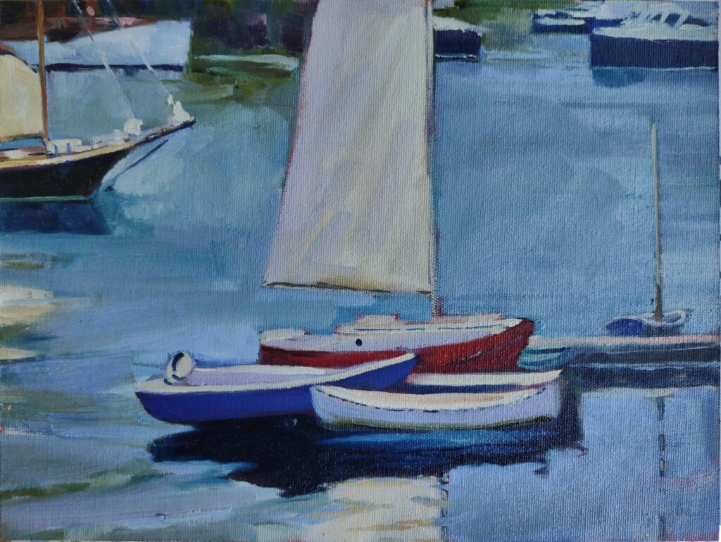 Drying Sails, oil on canvas, 9x12, available on my website later this morning.