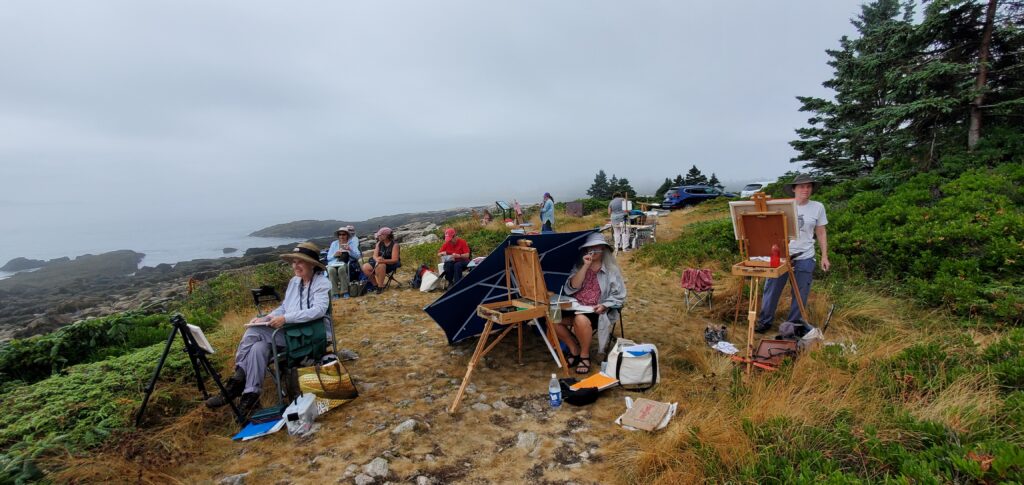 Painting the fog at Blueberry Hill