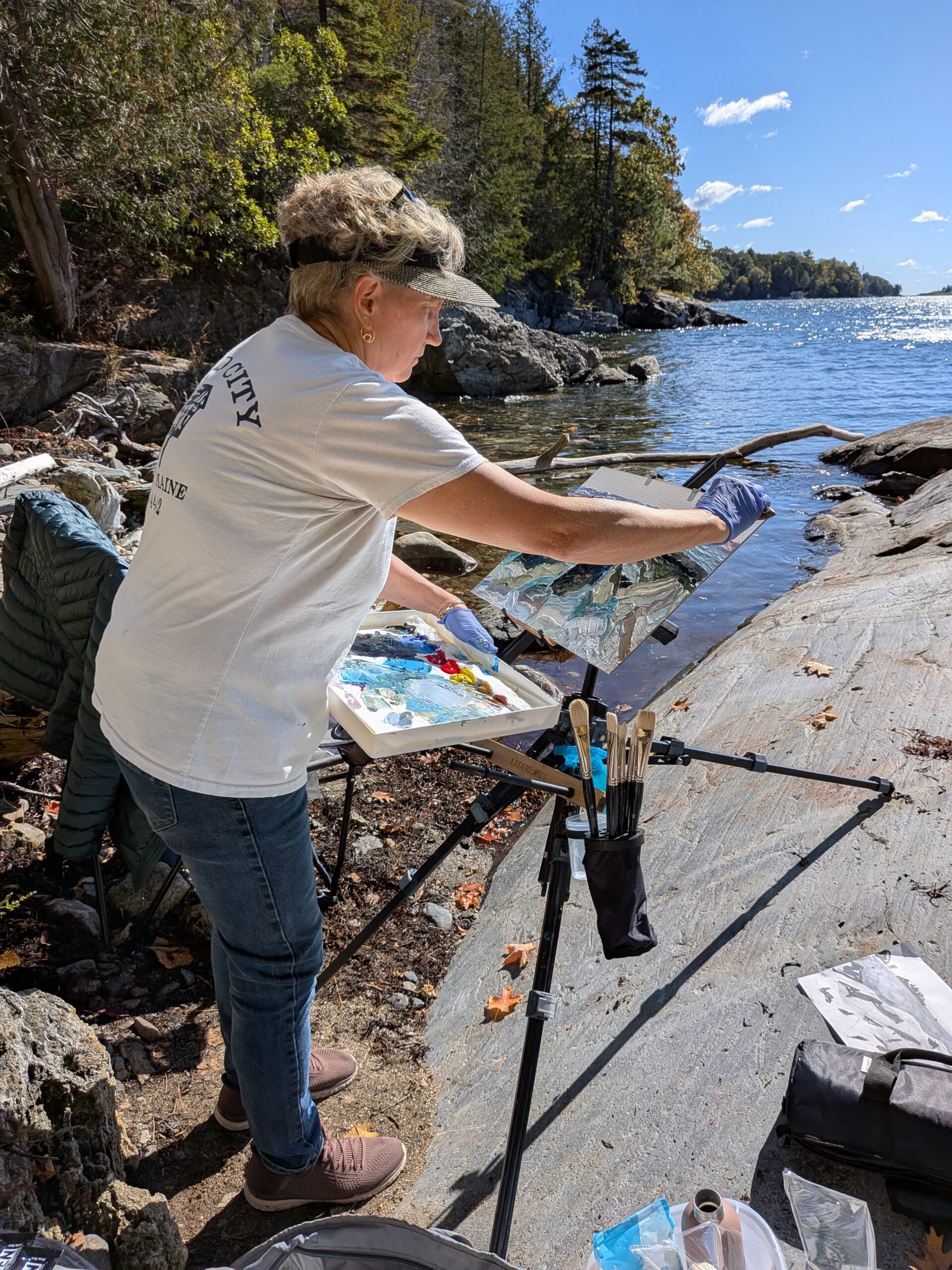 Cheryl Ryan painting at Beauchamp Point.